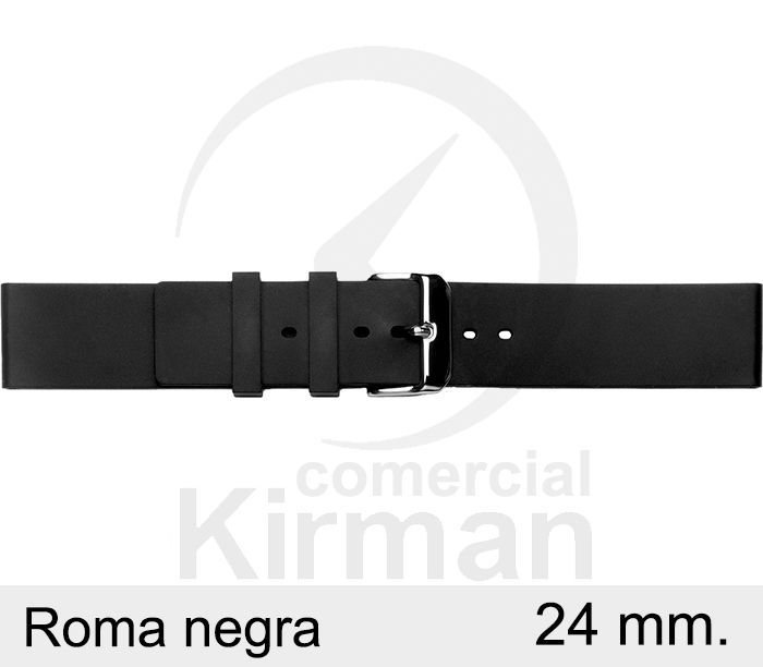 Correa Reloj Silicona 24x75/120mm 135000/24N Roma Negra Cierre Hebilla