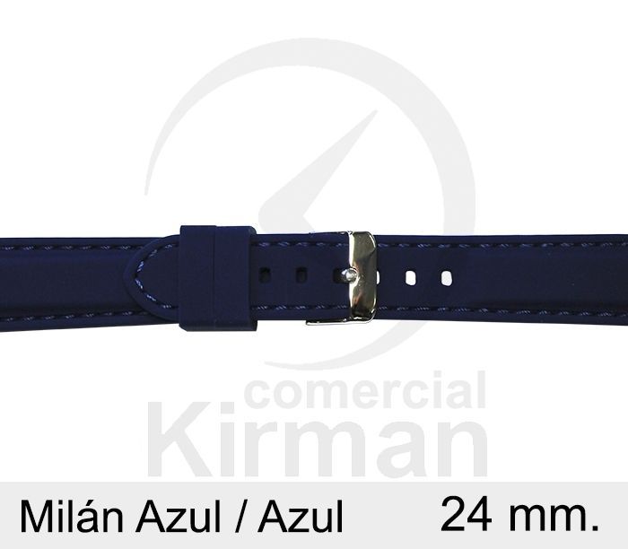 Correa Reloj Silicona 24x80/120mm 135150/24A-A Milán Azul/Azul Cierre Hebilla