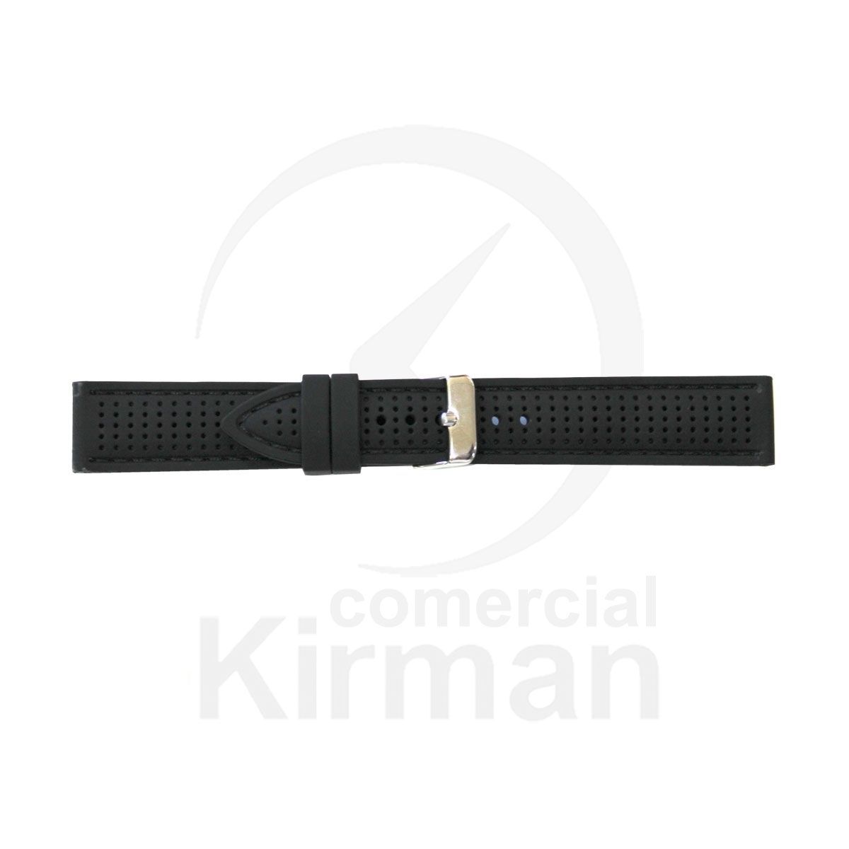 Correa Reloj Silicona 24x80/125mm 135163/24N Múnich Negra Cierre Hebilla
