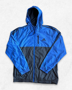 Cortavientos Adidas Azul y Gris L