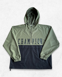Cortavientos Champion Verde y Negro XL