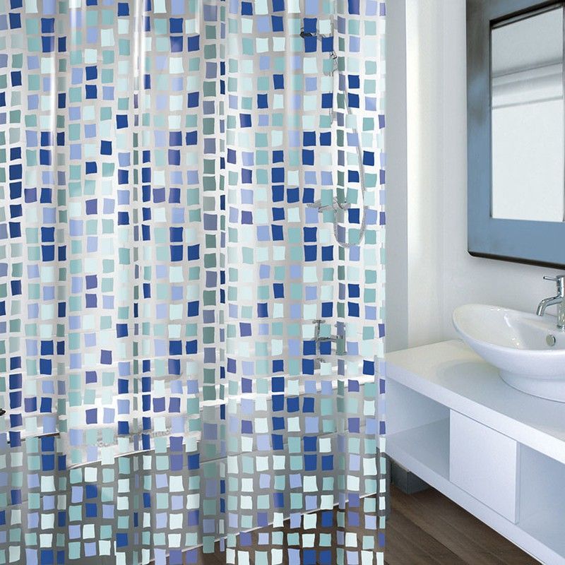 Cortina baño PVC HABITEX Cortina Baño Pvc 180X200Cm.Concept Azul