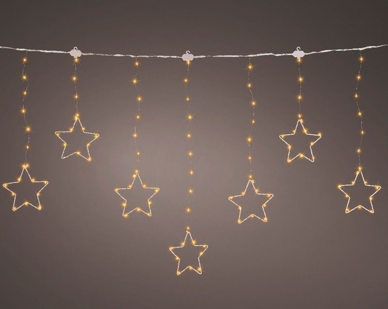 Cortina De Luces LED En Forma De Estrellas Micro Exterior 120-W120-H60CM Clásico Cálido