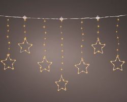 Cortina De Luces LED En Forma De Estrellas Micro Exterior 120-W120-H60CM Clásico Cálido