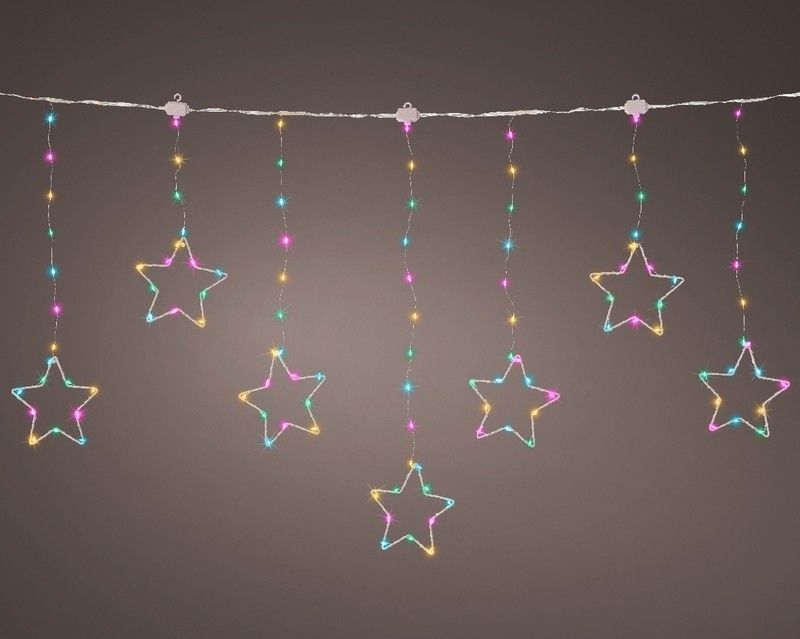 Cortina De Luces LED En Forma De Estrellas Micro Exterior 120-W120-H60CM Multicolor Suave