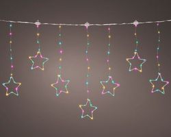 Cortina De Luces LED En Forma De Estrellas Micro Exterior 120-W120-H60CM Multicolor Suave