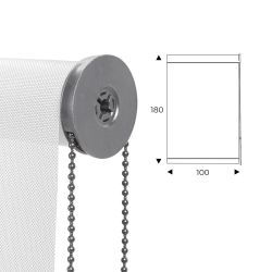 Cortina Enrollable 100 cm Ancho  x  180 cm Alto  - Color Blanco Con Mecanico Gris