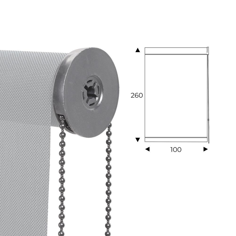 Cortina Enrollable 100 cm Ancho  x  260 cm Alto   - Color Perla Con Mecanico Gris