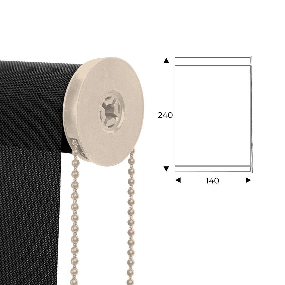 Cortina Enrollable 140 cm Ancho  x  240 cm Alto   - Color Antracita Con Mecanico Beige