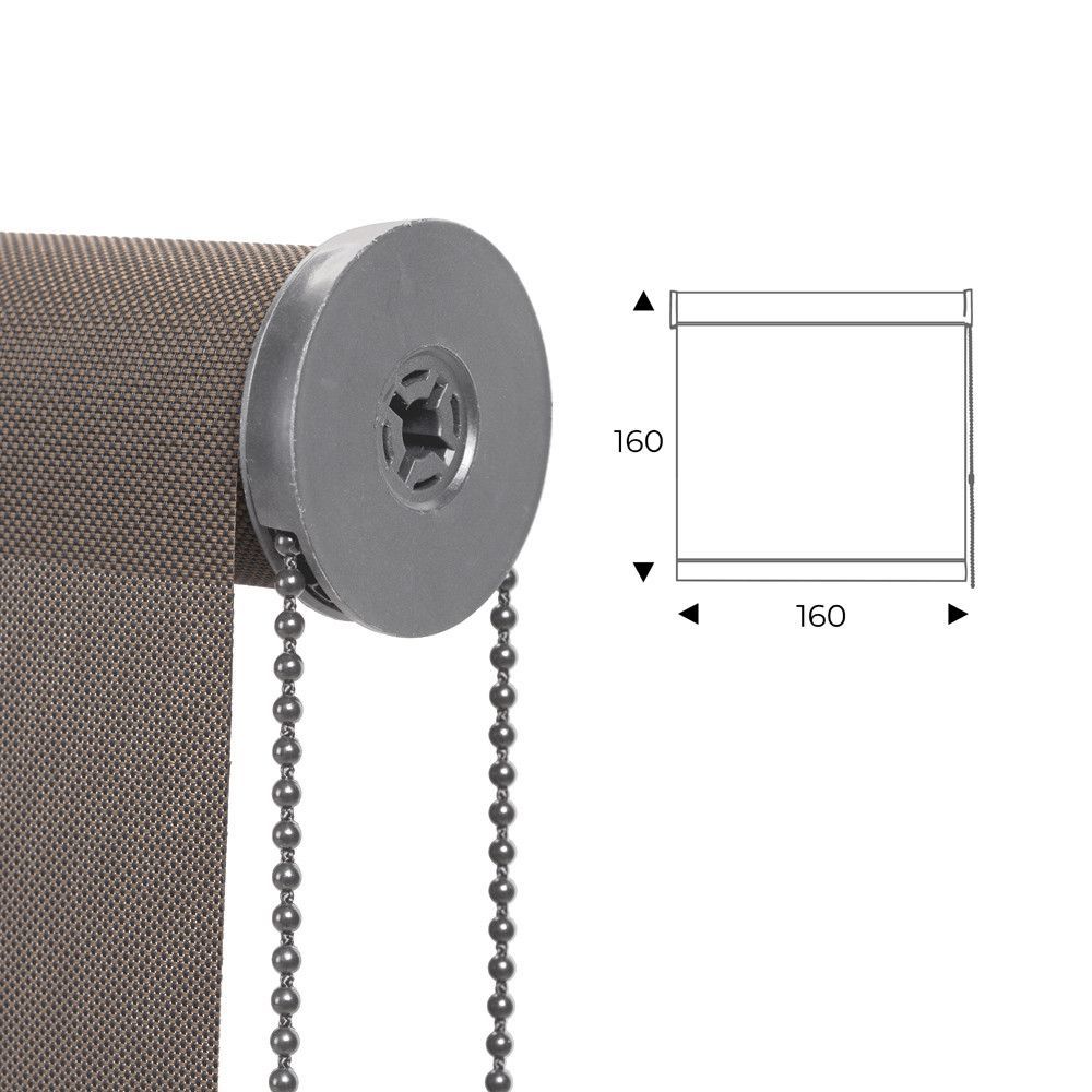 Cortina Enrollable 160 cm Ancho  x  160 cm Alto - Color Antracita Bronce Con Mecanico Gris