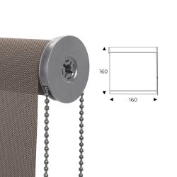 Cortina Enrollable 160 cm Ancho  x  160 cm Alto - Color Antracita Bronce Con Mecanico Gris