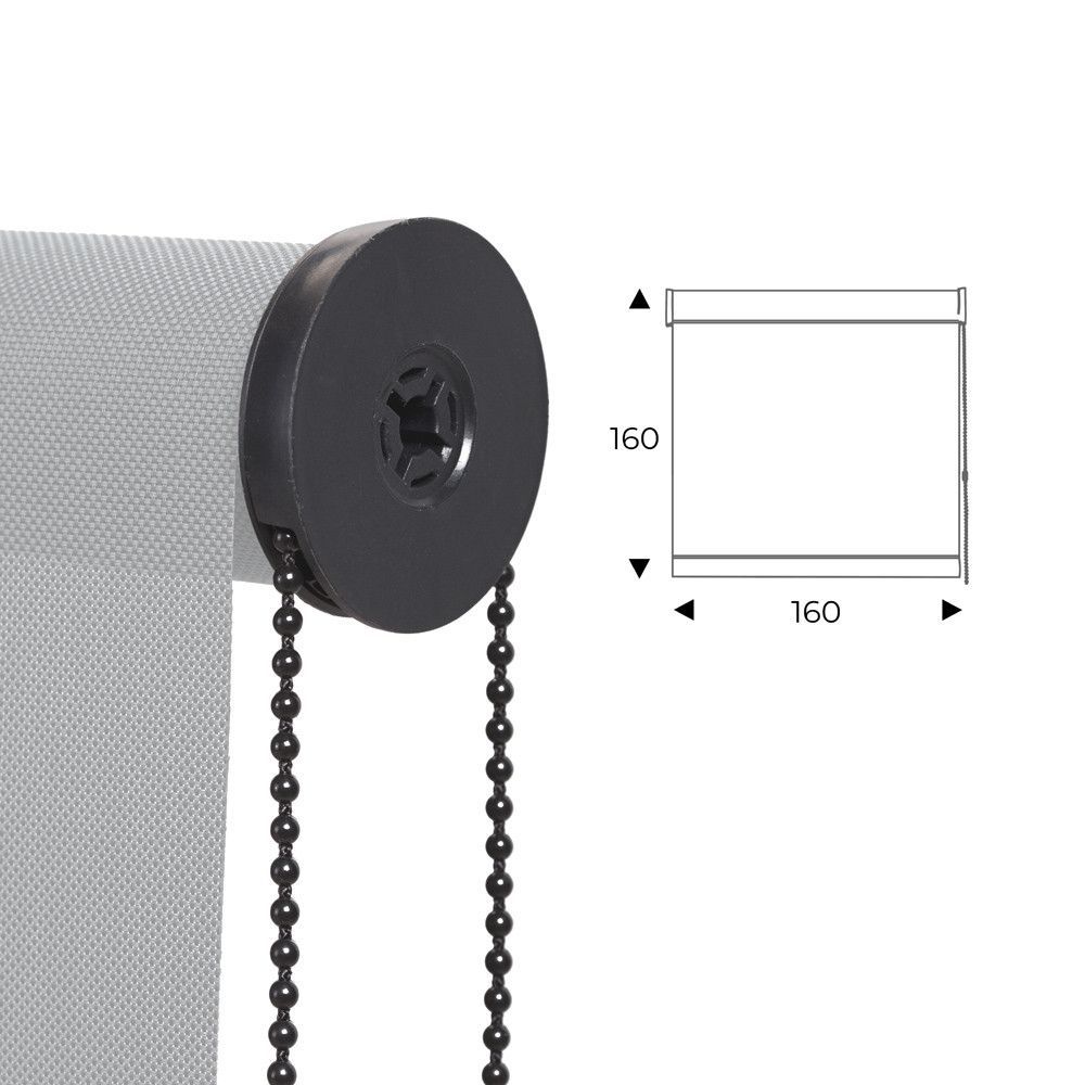 Cortina Enrollable 160 cm Ancho  x  160 cm Alto - Color Perla Con Mecanico Negro