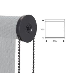 Cortina Enrollable 160 cm Ancho  x  160 cm Alto - Color Perla Con Mecanico Negro