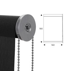 Cortina Enrollable 160 cm Ancho  x  180 cm Alto   - Color Antracita Con Mecanico Gris