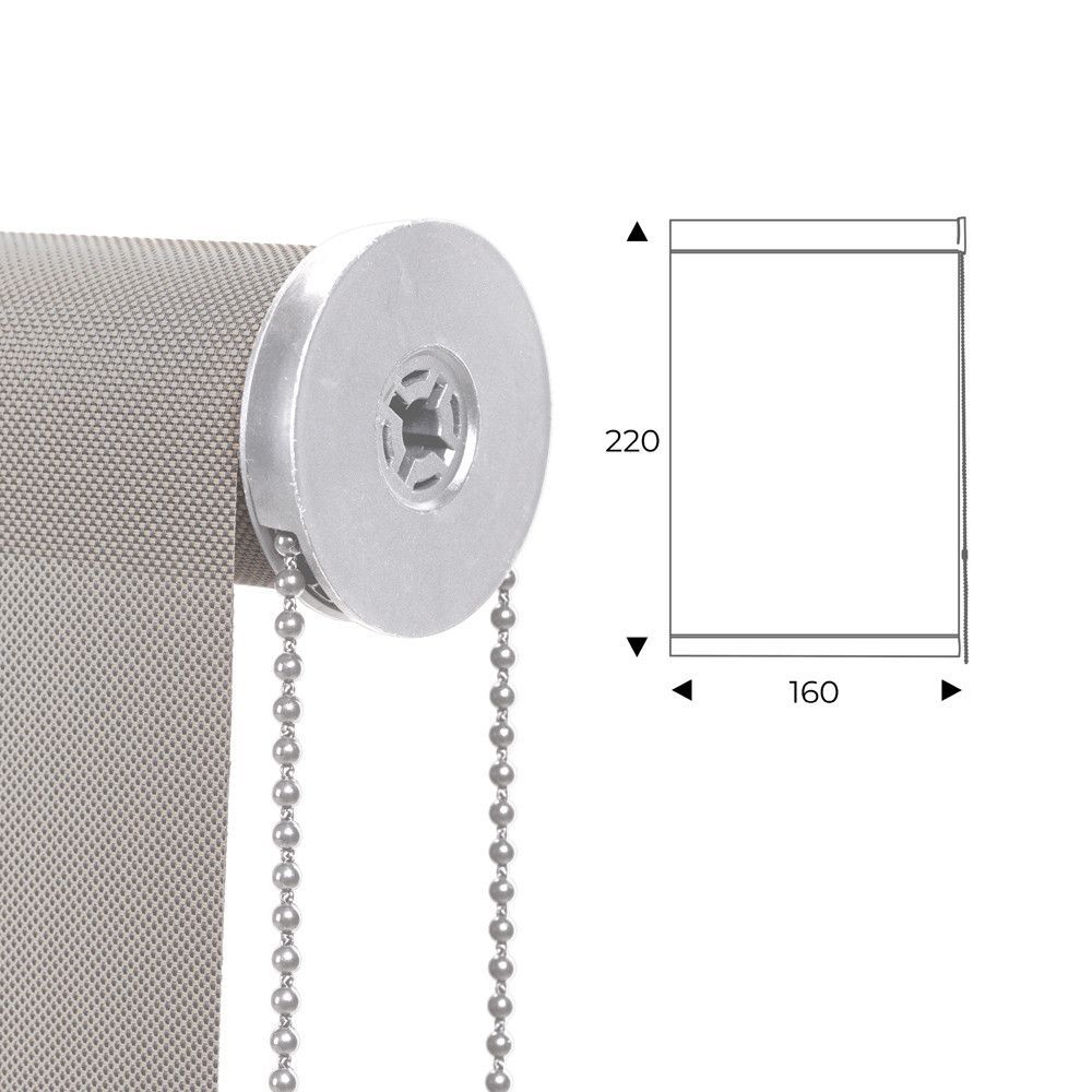 Cortina Enrollable 160 cm Ancho  x  220 cm Alto   - Color Perla Lino Con Mecanico Blanco