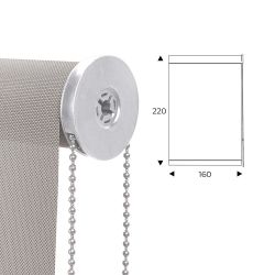 Cortina Enrollable 160 cm Ancho  x  220 cm Alto   - Color Perla Lino Con Mecanico Blanco