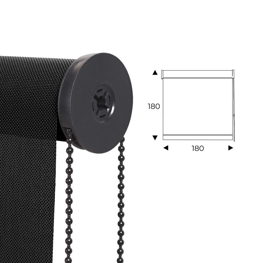 Cortina Enrollable 180 cm Ancho  x  180 cm Alto   - Color Antracita Con Mecanico Negro