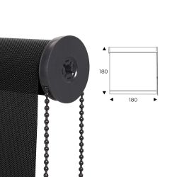 Cortina Enrollable 180 cm Ancho  x  180 cm Alto   - Color Antracita Con Mecanico Negro