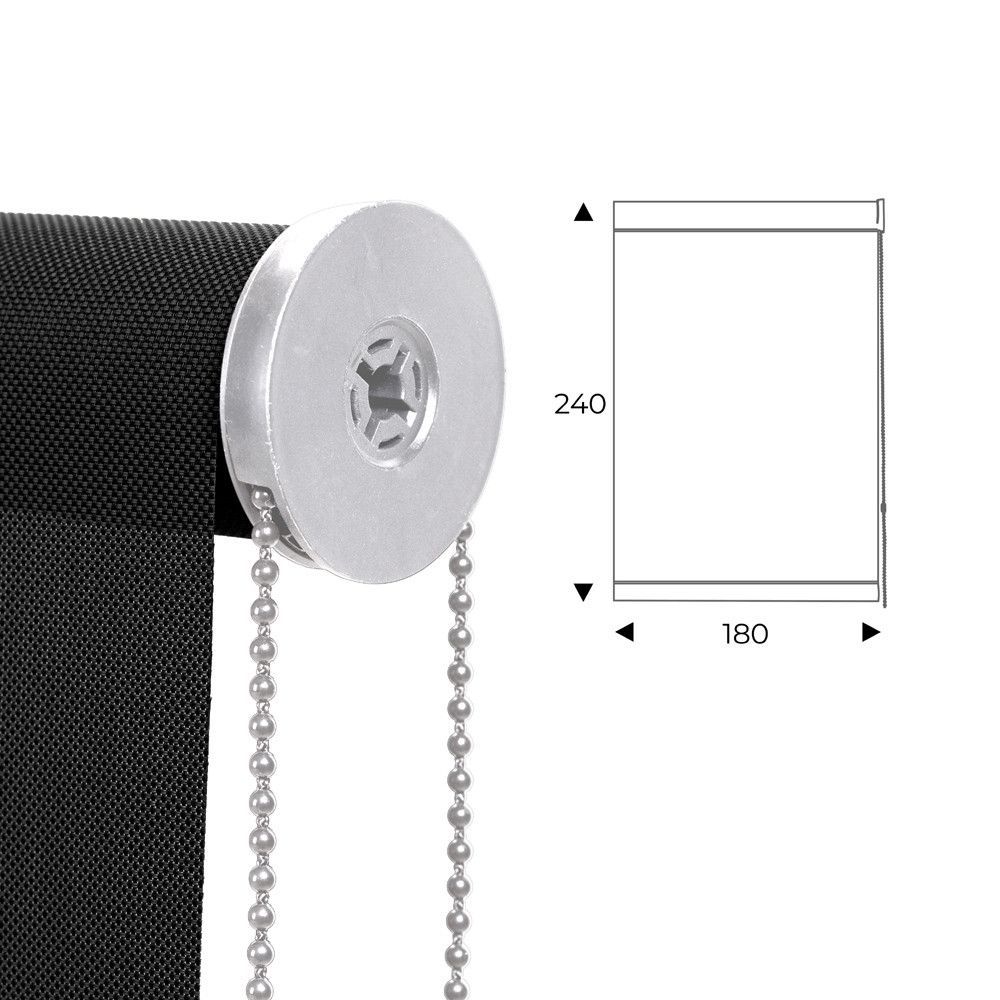 Cortina Enrollable 180 cm Ancho  x  240 cm Alto   - Color Antracita Con Mecanico Blanco