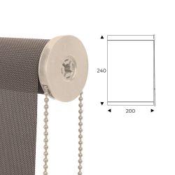 Cortina Enrollable 200 cm Ancho  x  240 cm Alto  - Color Antracita Bronce Con Mecanico Beige