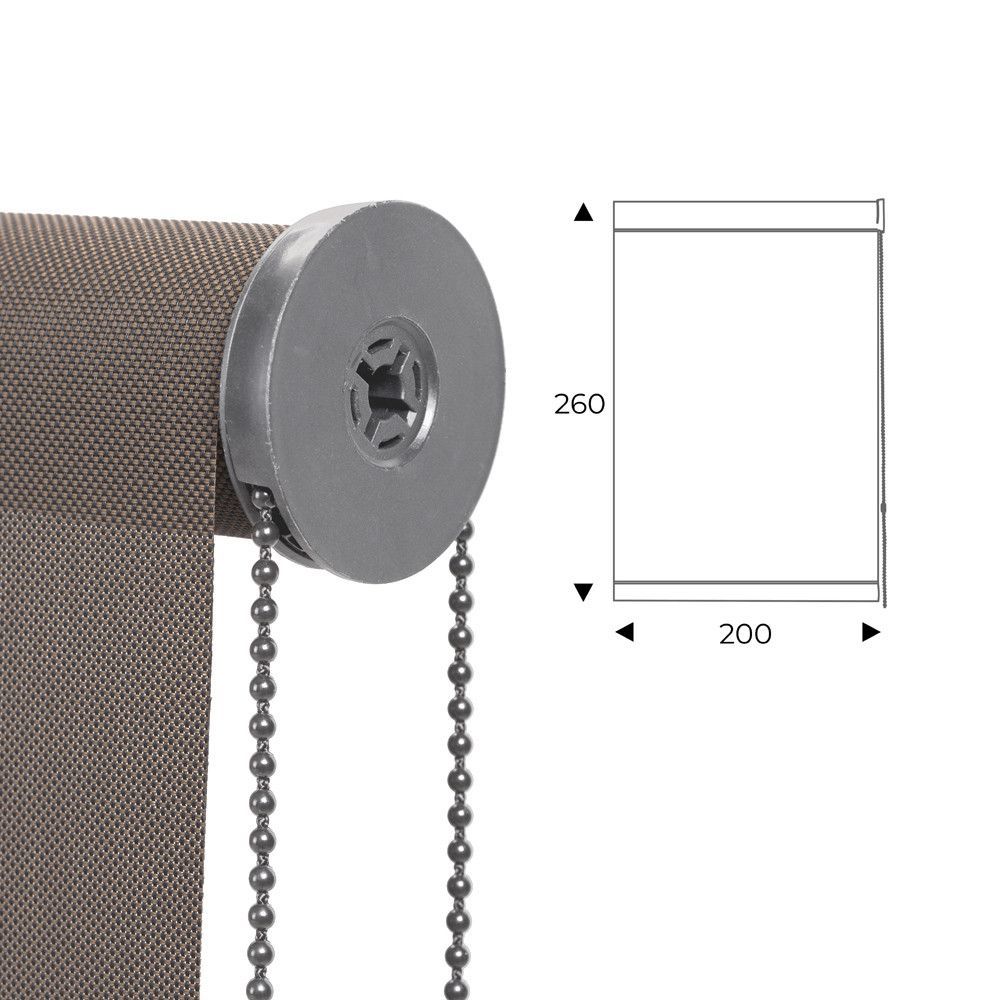 Cortina Enrollable 200 cm Ancho  x  260 cm Alto  - Color Antracita Bronce Con Mecanico Gris