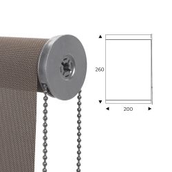 Cortina Enrollable 200 cm Ancho  x  260 cm Alto  - Color Antracita Bronce Con Mecanico Gris