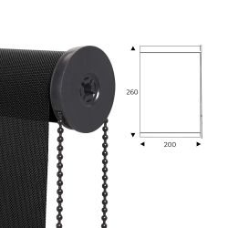 Cortina Enrollable 200 cm Ancho  x  260 cm Alto  - Color Antracita Con Mecanico Negro