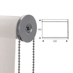 Cortina Enrollable 220 cm Ancho  x  160 cm Alto  - Color Blanco Lino Con Mecanico Gris