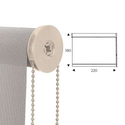 Cortina Enrollable 220 cm Ancho  x  180 cm Alto  - Color Perla Lino Con Mecanico Beige