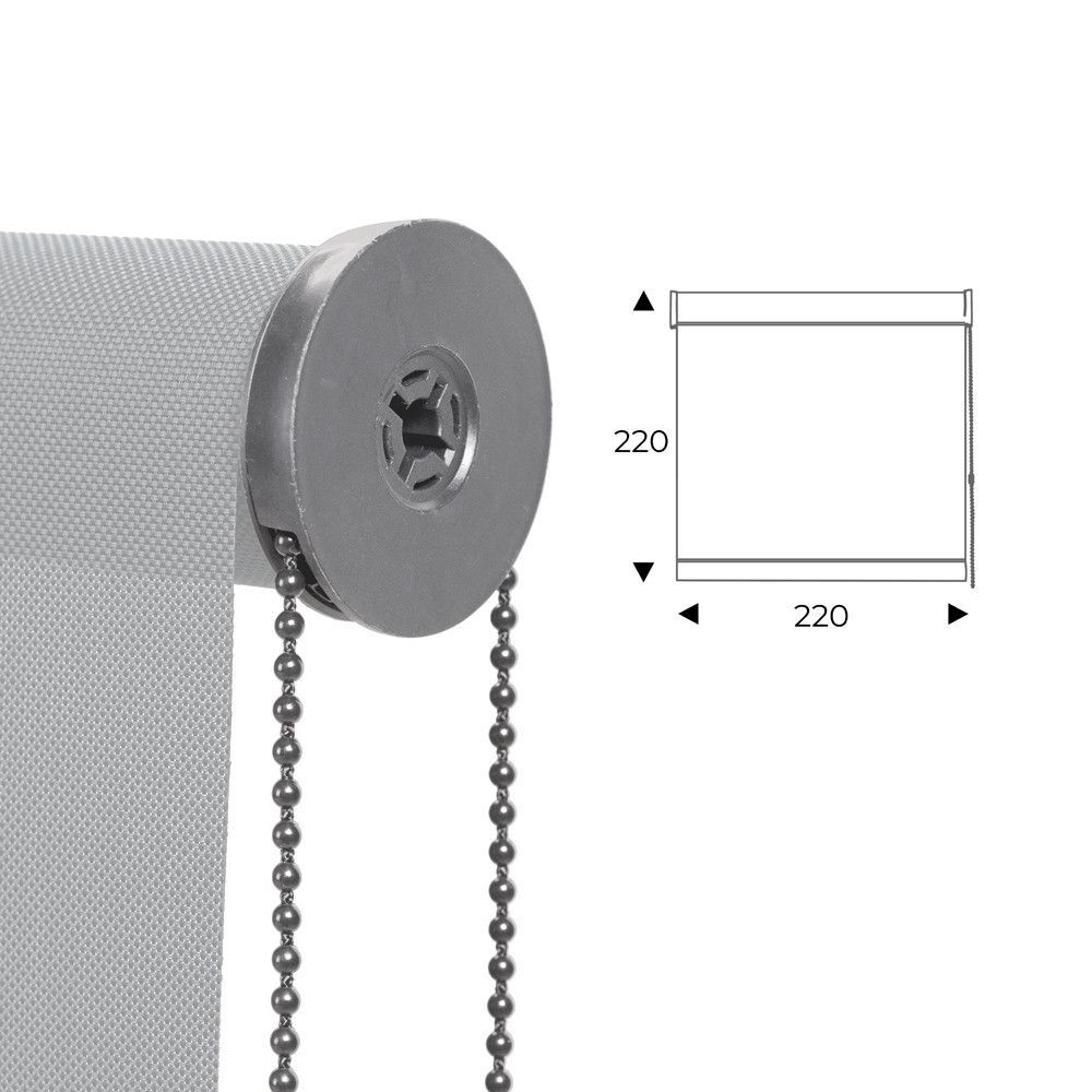 Cortina Enrollable 220 cm Ancho  x  220 cm Alto  - Color Perla Con Mecanico Gris