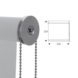 Cortina Enrollable 220 cm Ancho  x  220 cm Alto  - Color Perla Con Mecanico Gris