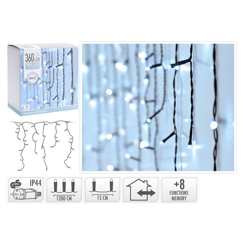 Cortina Iluminacion 360 Leds Blanca