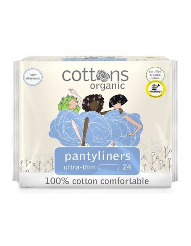 Cottons Organic Organic Pantyliners Salvaslips 100% Algodón 24u