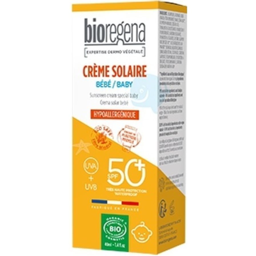 Crema Solar Bebe SPF50+ Hipoalergénica Bioregena 40 Ml