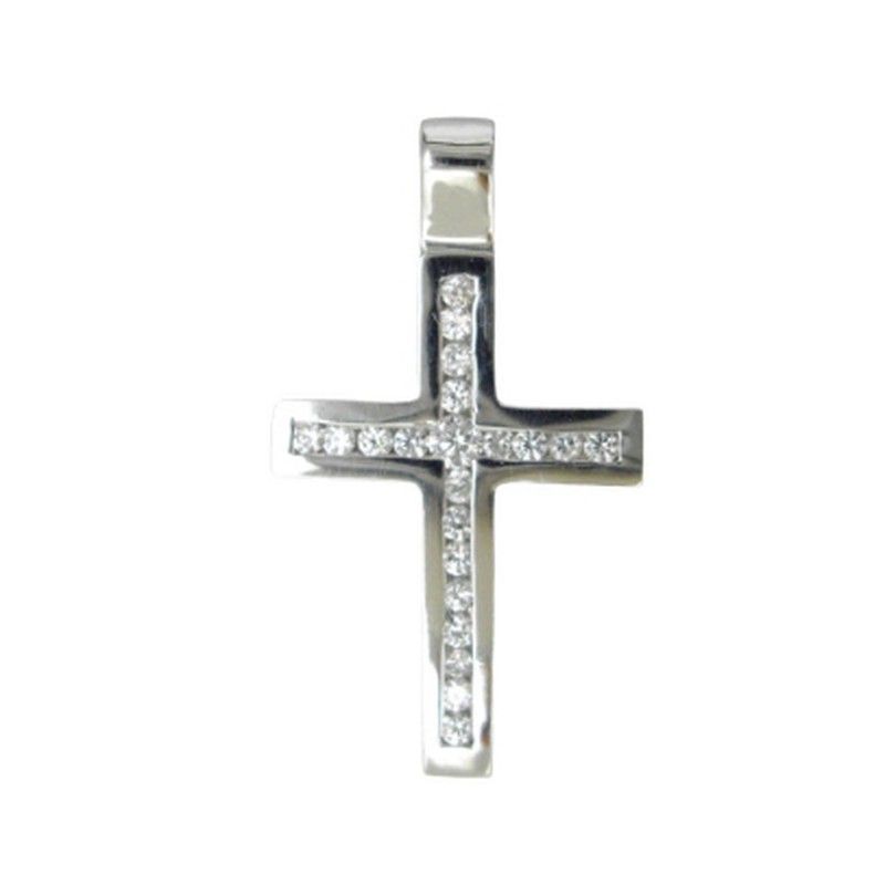 Cruz Diamante Oro Blanco 18kts 0.31cts 27x15mm 0301180