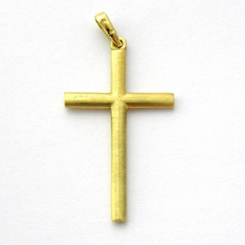 Cruz Oro 18kts Cruz Lisa Tubo 38x22mm C1/530/M