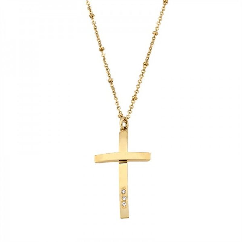 Cruz Xernus Acero Dorado 3084-AA Circonitas