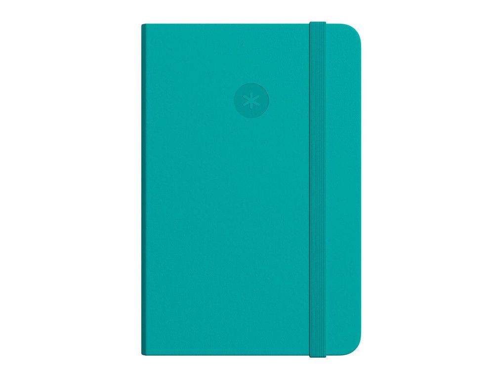 Cuaderno con gomilla antartik notes tapa blanda a5 hojas cuadricula turquesa 80 hojas 80 gr fsc