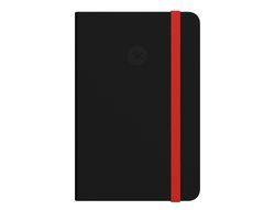 Cuaderno con gomilla antartik notes tapa blanda a5 hojas rayas negro y rojo 80 hojas 80 gr fsc