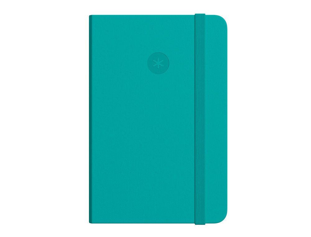 Cuaderno con gomilla antartik notes tapa blanda a6 cuadricula turquesa 100 hojas 80 gr fsc