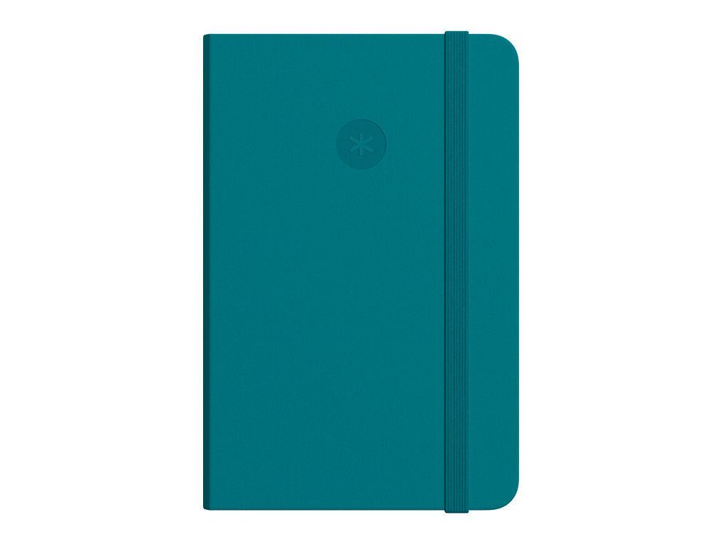 Cuaderno con gomilla antartik notes tapa blanda a6 hojas lisas verde aguamarina 100 hojas 80 gr fsc