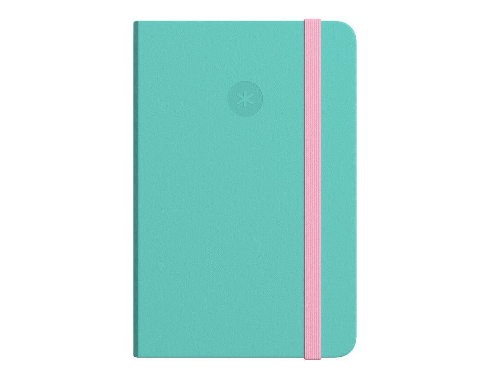 Cuaderno con gomilla antartik notes tapa dura a4 hojas puntos rosa y turquesa 100 hojas 80 gr fsc