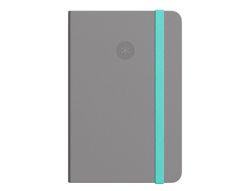 Cuaderno con gomilla antartik notes tapa dura a5 hojas lisas gris y turquesa 100 hojas 80 gr fsc