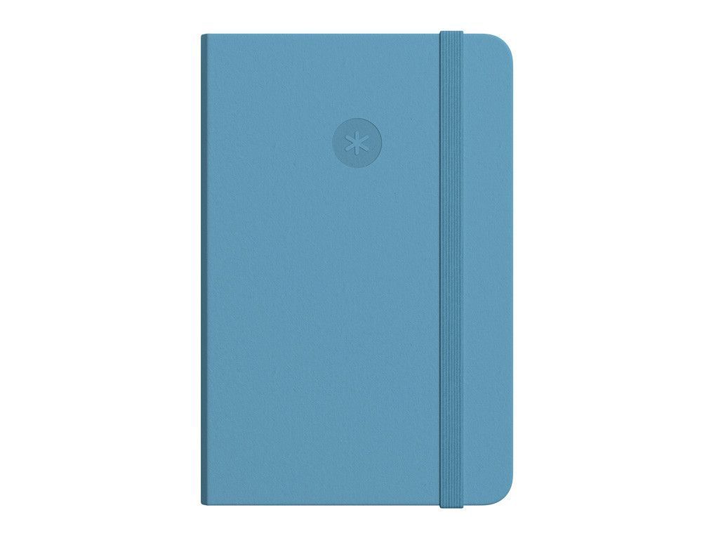 Cuaderno con gomilla antartik notes tapa dura a5 hojas rayas azul claro 100 hojas 80 gr fsc