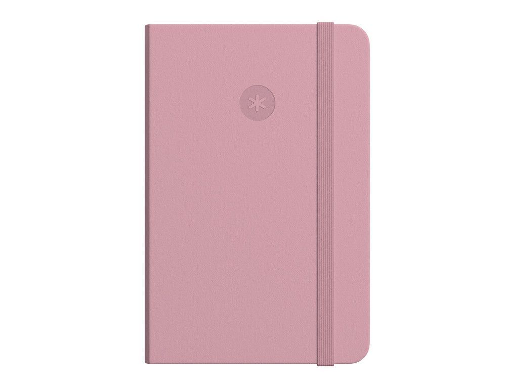 Cuaderno con gomilla antartik notes tapa dura a5 hojas rayas rosa pastel 100 hojas 80 gr fsc