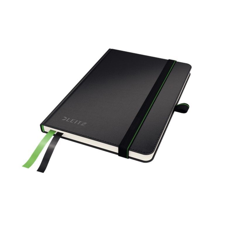 Cuaderno con tapas duras Leitz Complete, 80 hojas cuadriculado 5, DIN A6, negro