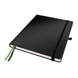 Cuaderno con tapas duras Leitz Complete, 80 hojas rayado horizontal, tamaño iPAD, negro