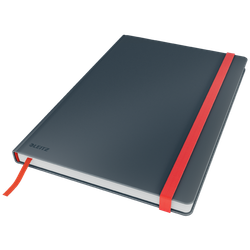 Cuaderno con tapas duras Leitz Cosy,  80 hojas, rayado horizontal, DIN B5, gris