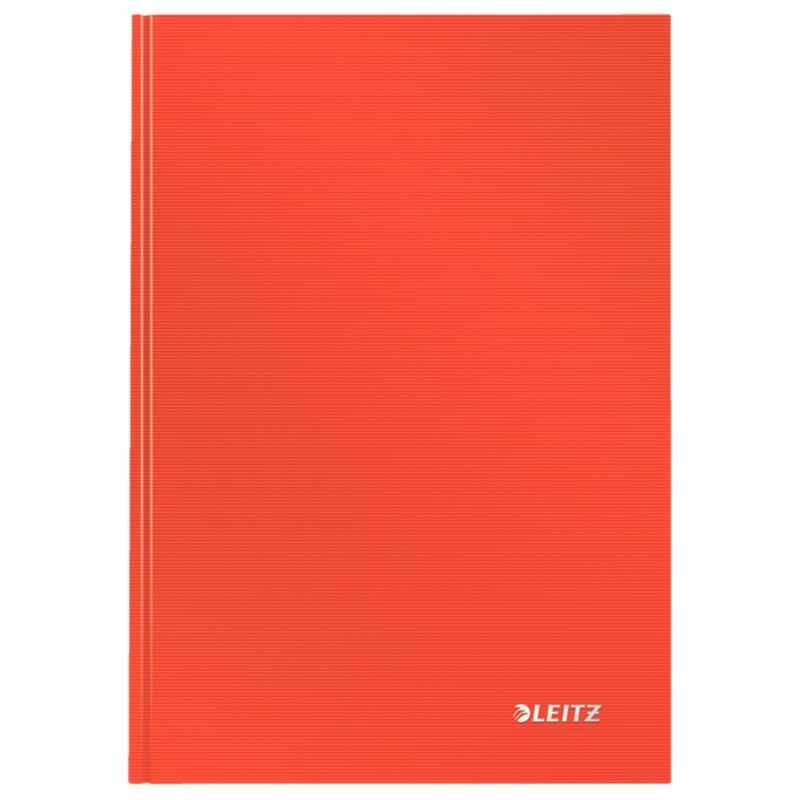 Cuaderno con tapas duras Leitz Solid, 80 hojas cuadriculado 5, DIN A5, rojo