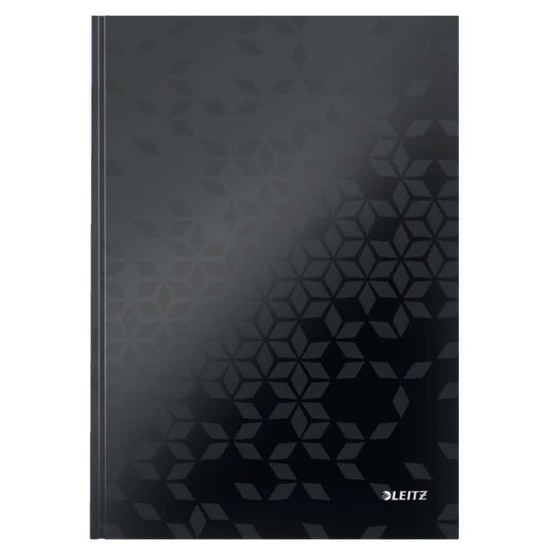 Cuaderno con tapas duras Leitz WOW, 80 hojas cuadriculado 5, DIN A4, negro